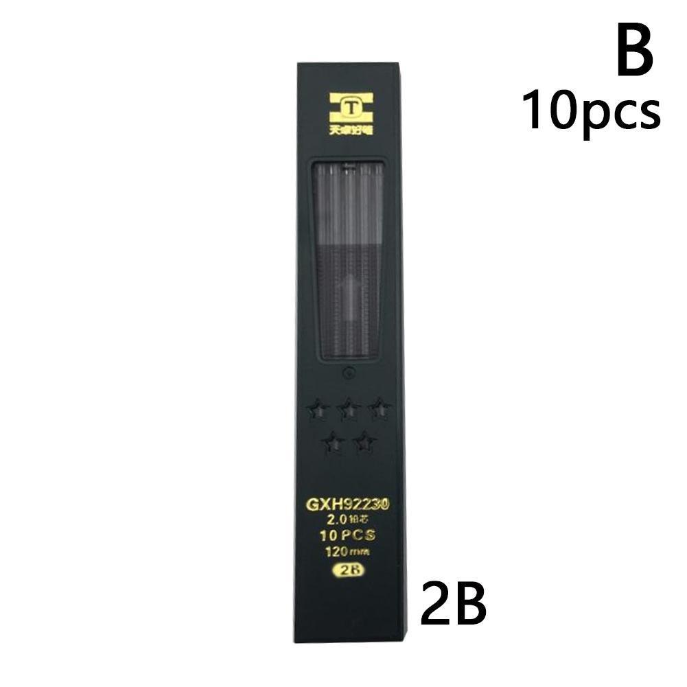 Mechanical Pencil Lead - Hot 10Pcs/Box 2mm 2B HB Black