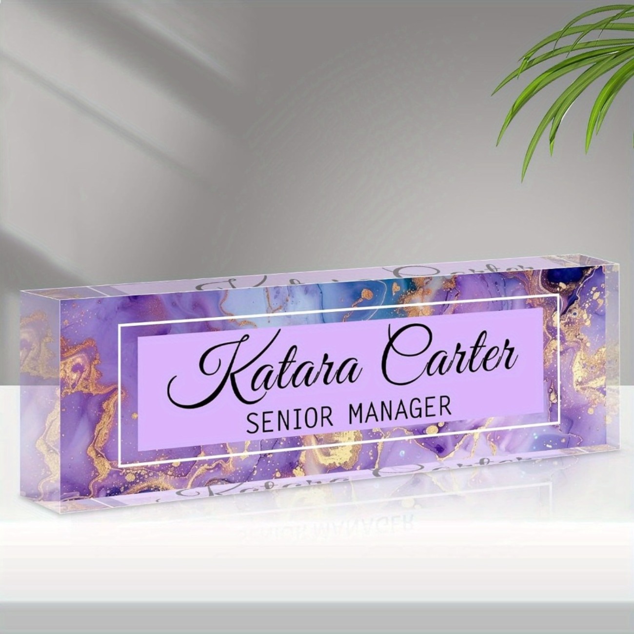 Desk Name Plate - Custom Acrylic Desk Name Plate Personalized
