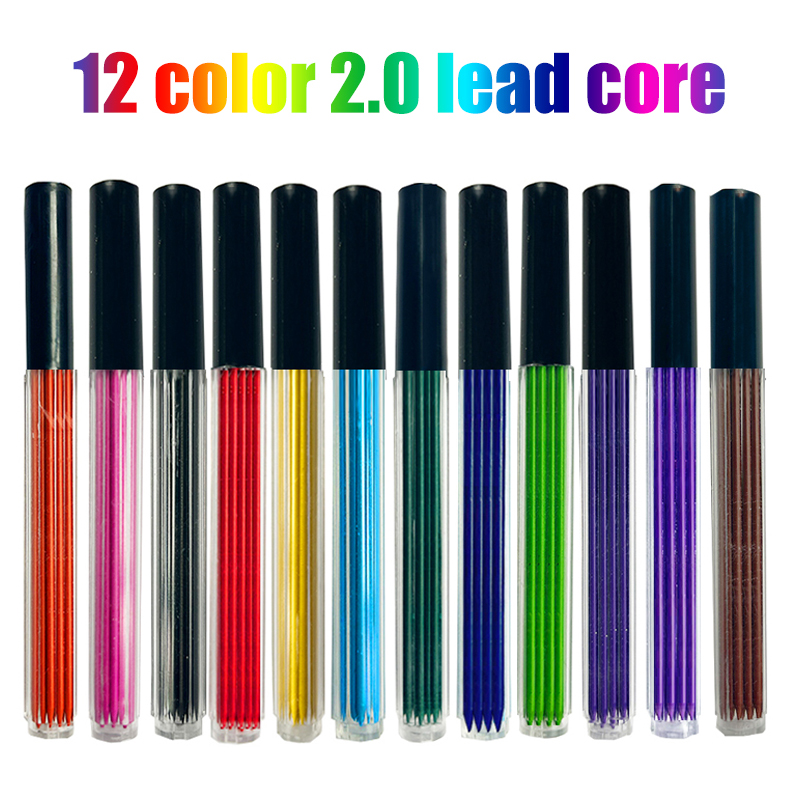 Mechanical Pencil Lead - 12 Colors 2.0mm HB Replaceable Lead