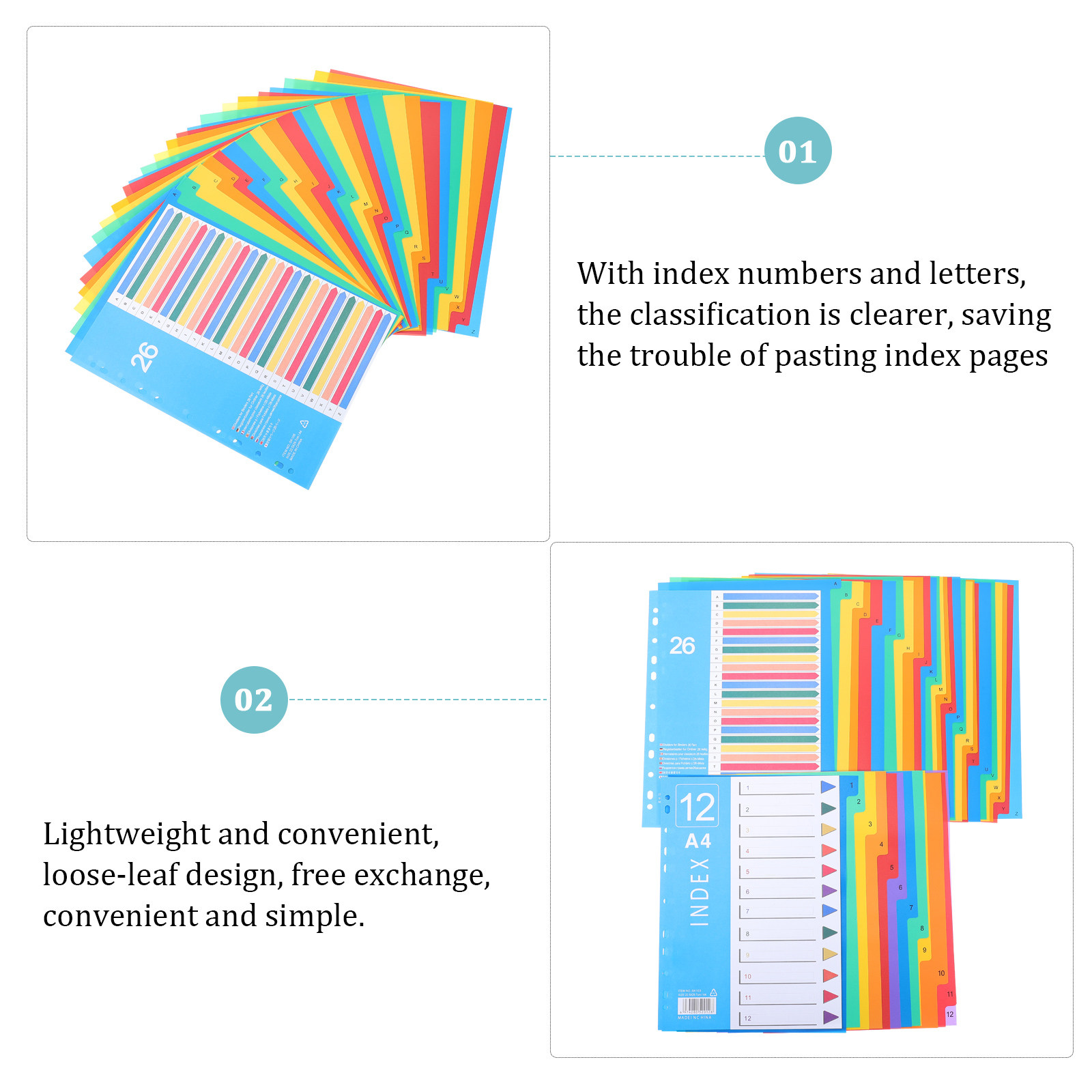 38pcs Loose-Leaf Tabs Dividers - Index Tab Divider review and price