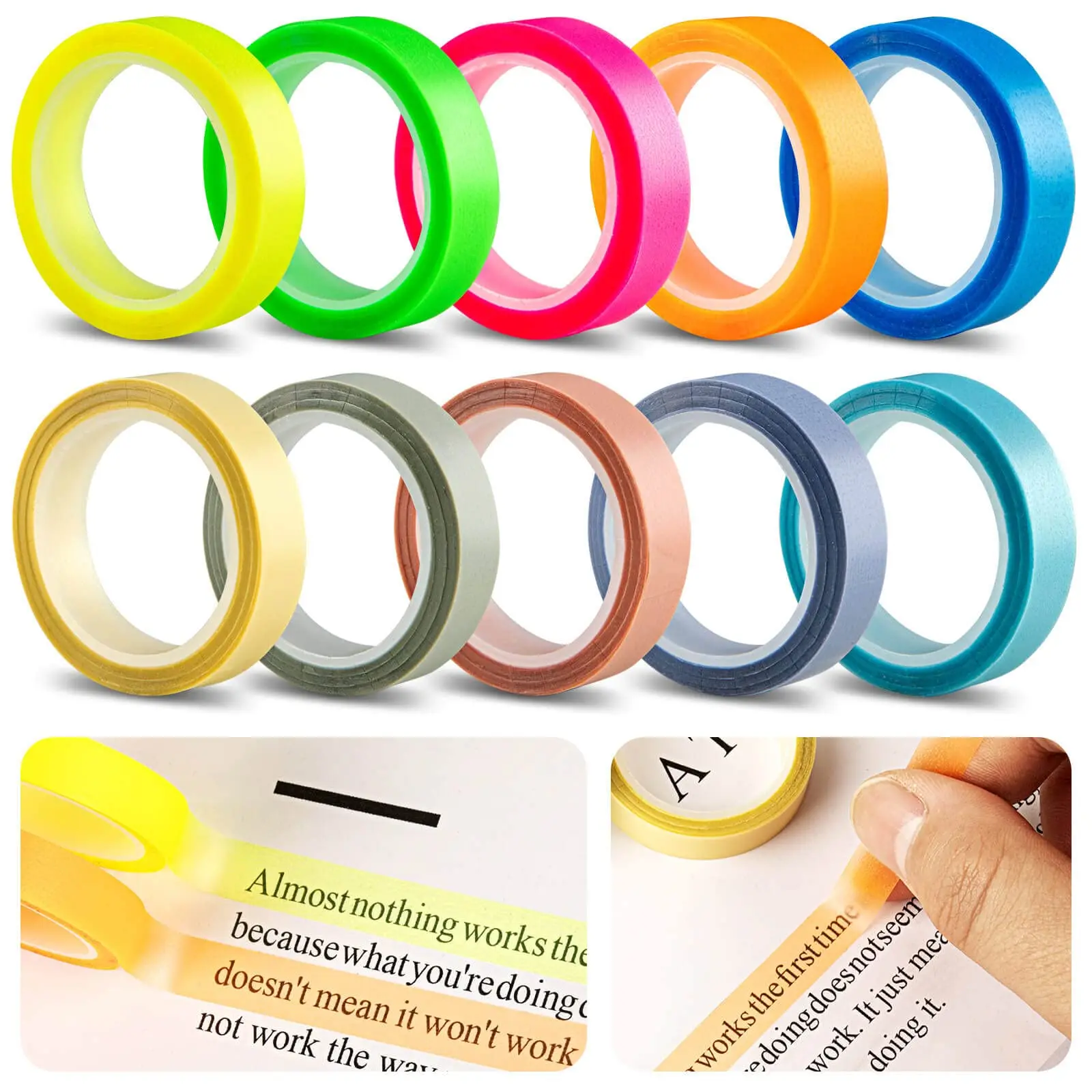 5Rolls Transparent Fluorescent - Index Tab Divider review and price