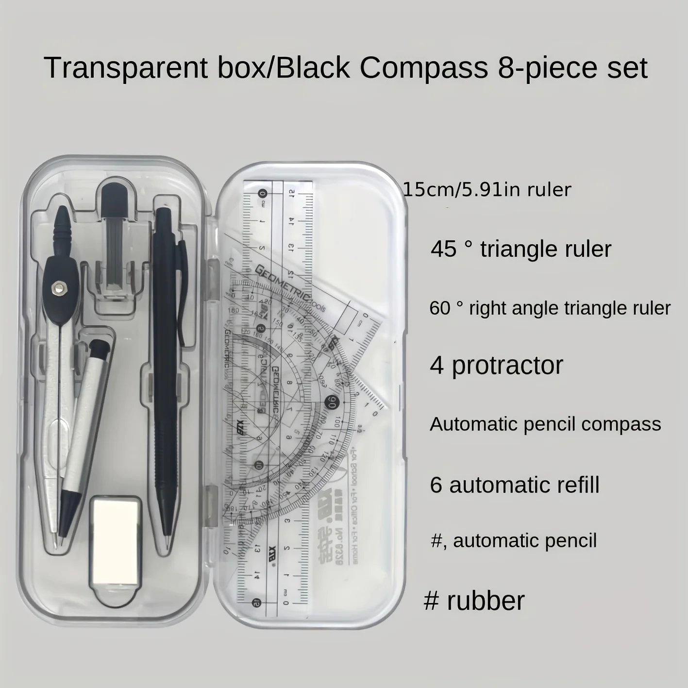 8-in-1 Mathematical Geometry K - Compass Geometry Set review and price