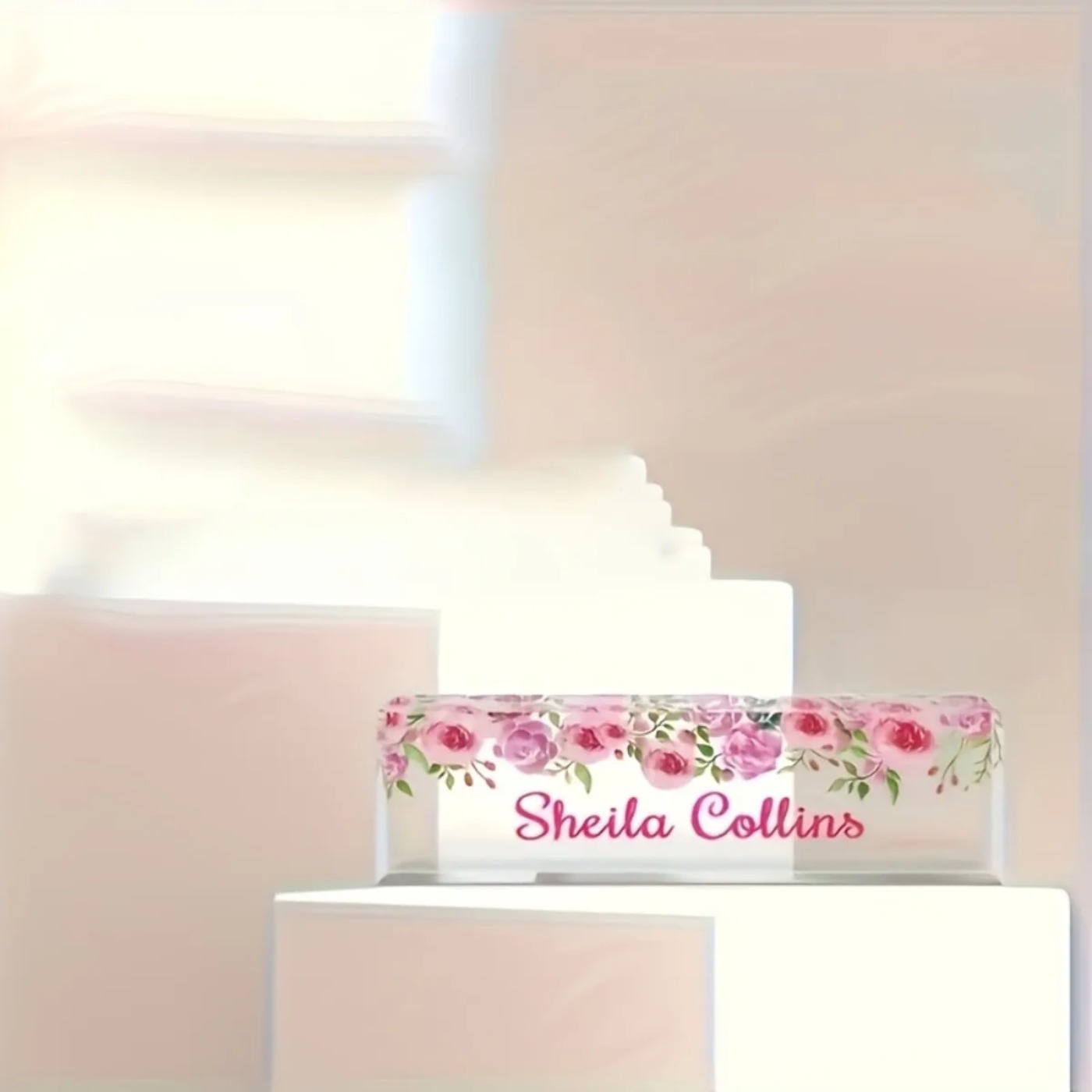 [2D Flat] Minimalist Floral Ac - Desk Name Plate review and price