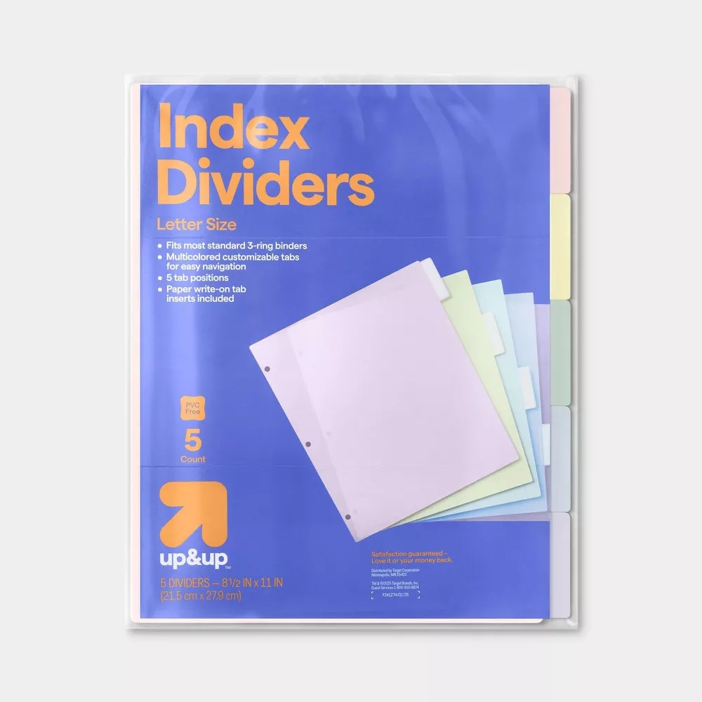 2026 New 5 Pack Multicolor Ind - Index Tab Divider review and price