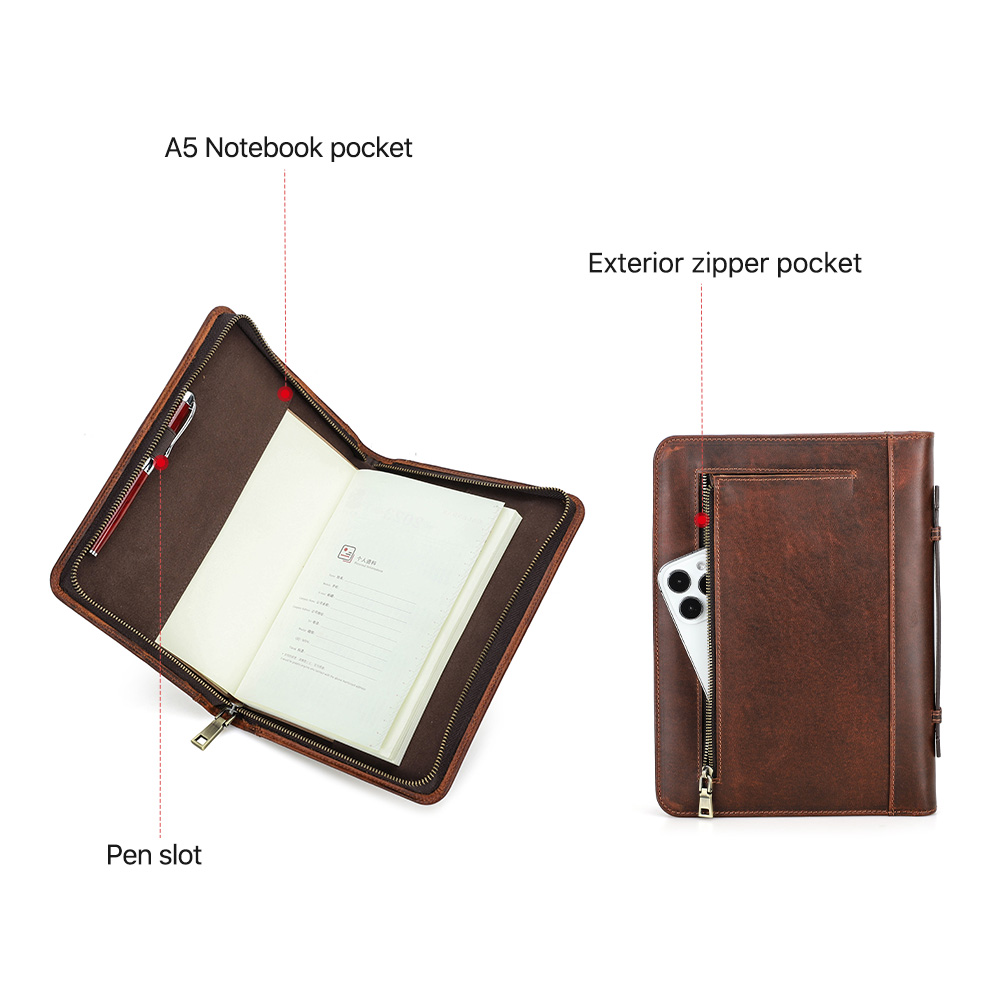 Retro Genuine Leather Zipper C - Journal Leather Hardcover review and price