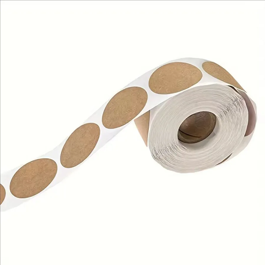 500 Pcs / 1 Roll ，kraft Round  - Sticker Label Roll review and price