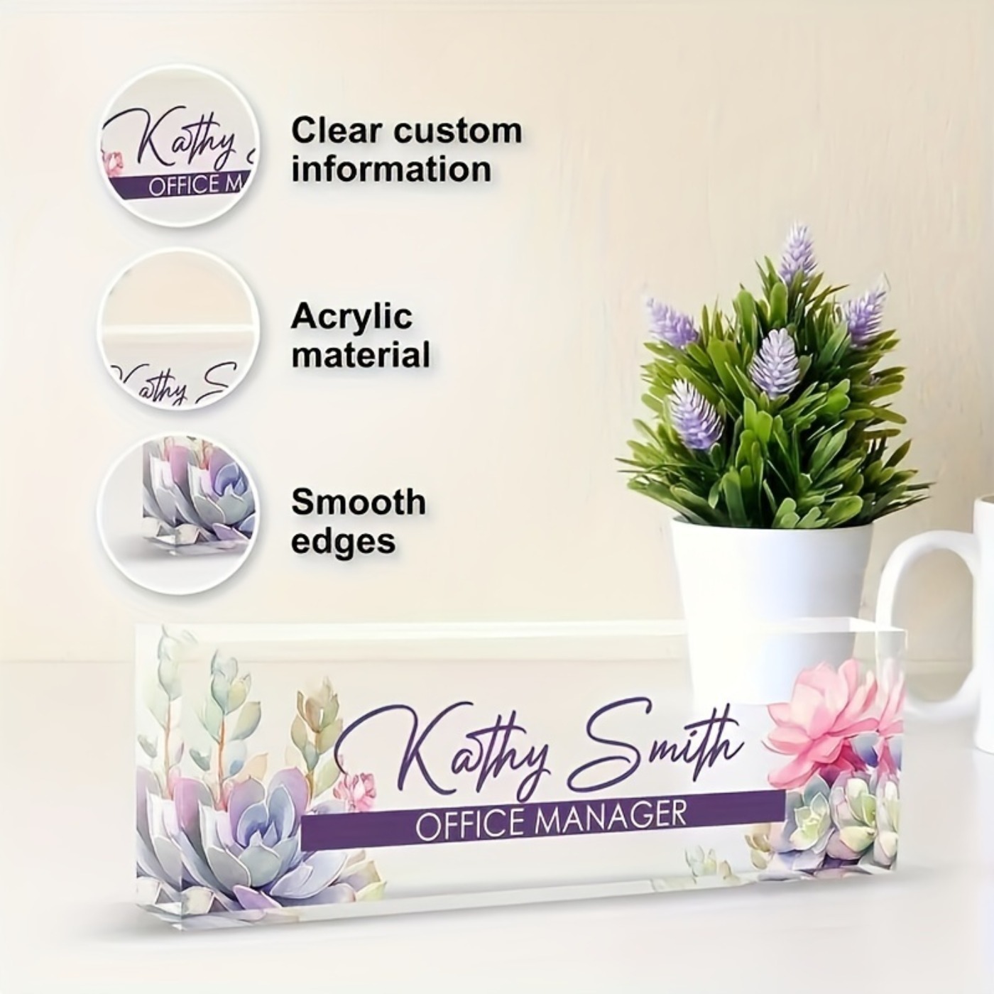 Custom 2D Acrylic Desk Name Pl - Desk Name Plate review and price